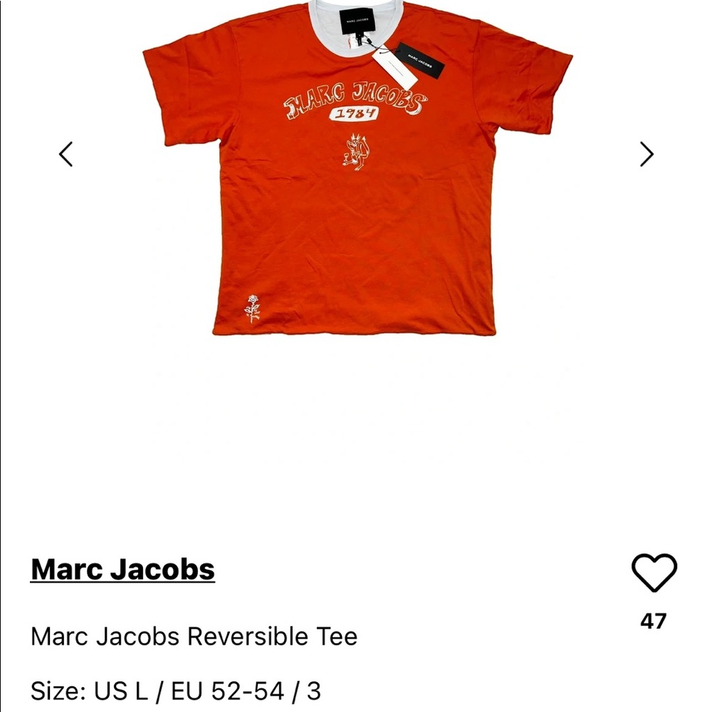 Marc Jacob reversible t shirt size s
